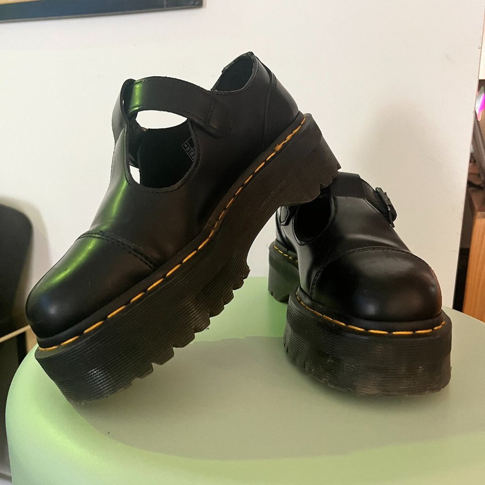 DR MARTEN BETHAN Polished Smooth Leather Platform Mary Jane